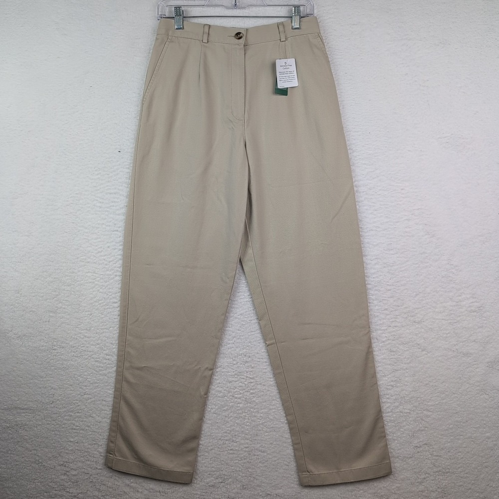 NWT LL Bean‎ Pants Womens Size 10 Classic Fit 100% Cotton Twill Stretch Waist